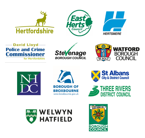 Councils and police and crime commissioner logos