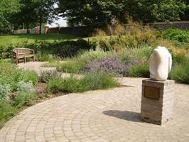 The SANDS memorial garden for babies and the hugging statue