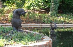 Kangaroo Joey and Platypus Sculptures in the Water Gardens