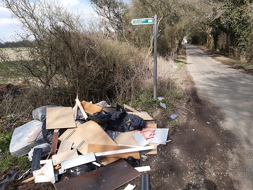 Fly-tipped rubbish