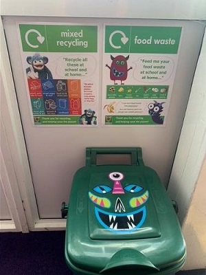 Yew Tree Primary School's Monsters on a Mission bin