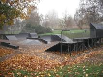 The skate park in Gadebridge park in the autumn